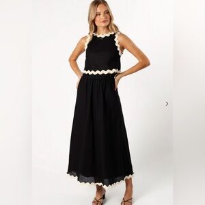 Two Piece Set - Black & Cream